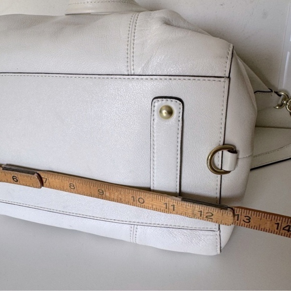 Coach Off White Leather Hobo Shoulder Bag Madison Sabrina Convertible Satchel - Picture 14 of 16